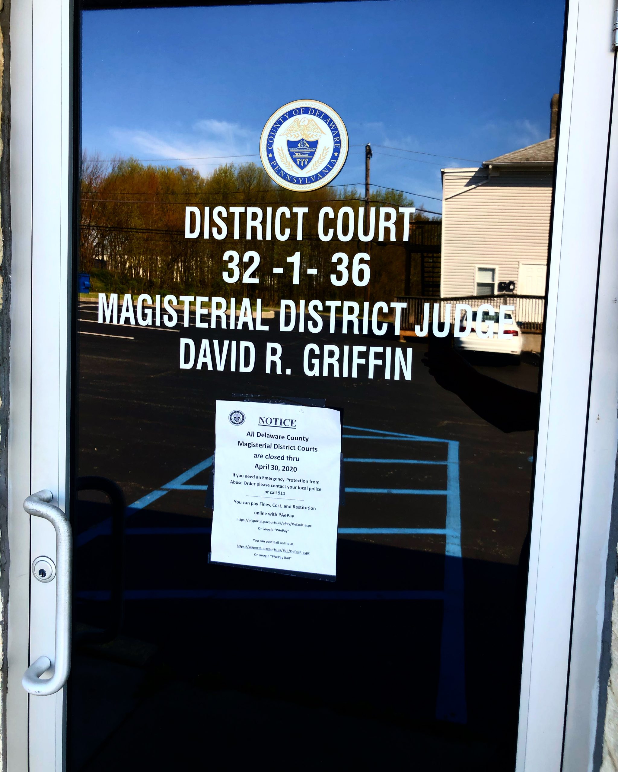 door entrance to district court 32-1-36